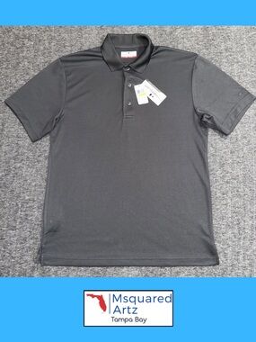 Grand Slam Performance Golf Polo Shirt Mens Medium Gray NWT Stretch